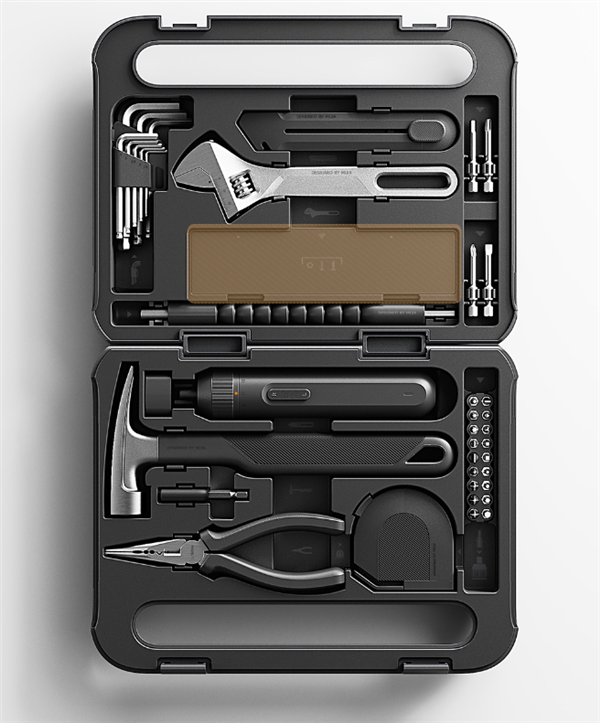 269元！小米米家工具箱发布：电动螺丝刀、羊角锤12件工具全配齐(图1)