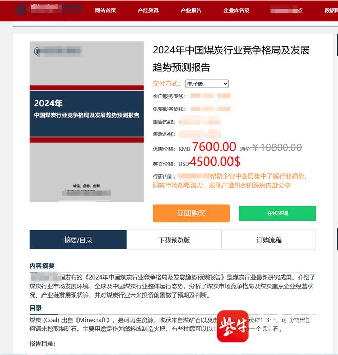 煤炭行业报告出现“煤炭来自击杀凋灵骷髅”被质疑AI生成网站客服回应：网页bug已修复(图1)